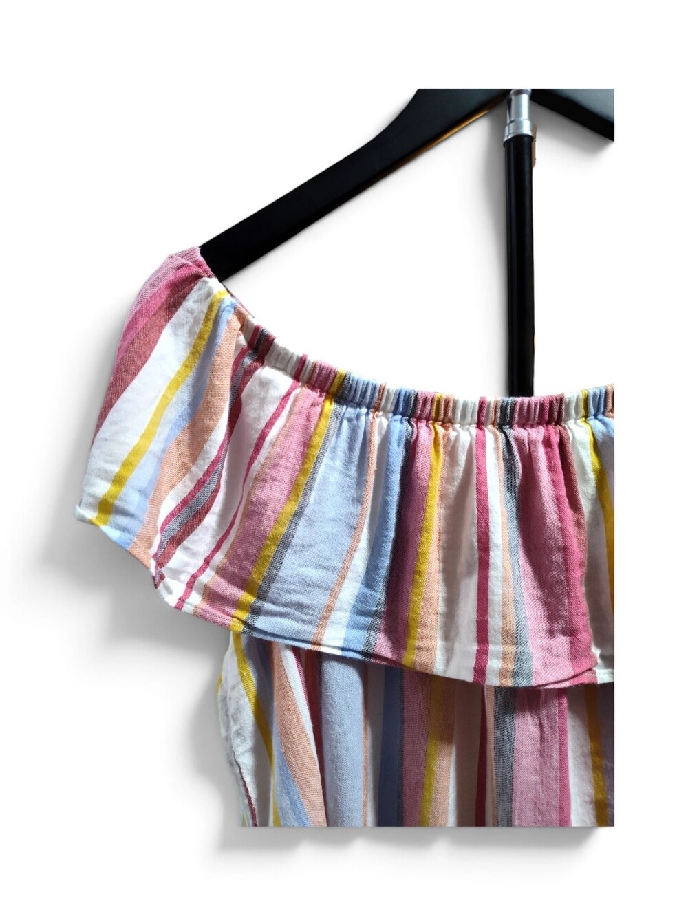INC International Concept Cropped Ruffle Off-the-shoulder Top Womens Size Large - Picture 5 of 9
